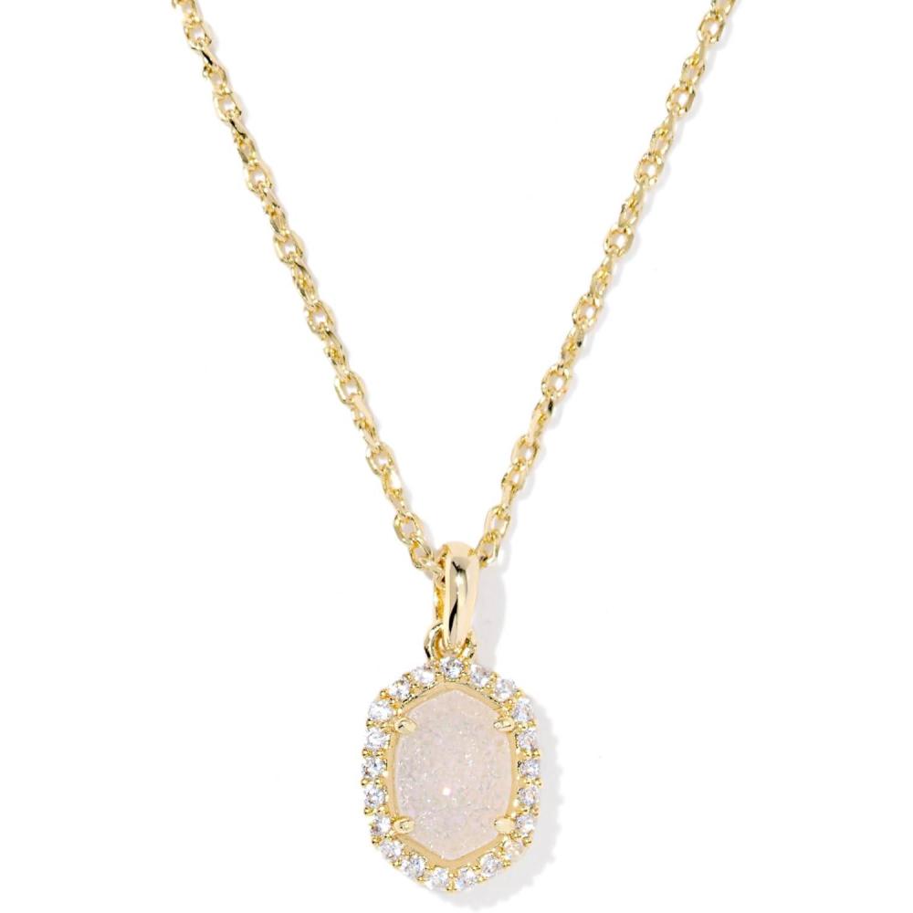 imageKendra Scott Daphne Crystal Frame Short Pendant Necklace Fashion Jewelry for WomenGOLD  IRIDESCENT DRUSY