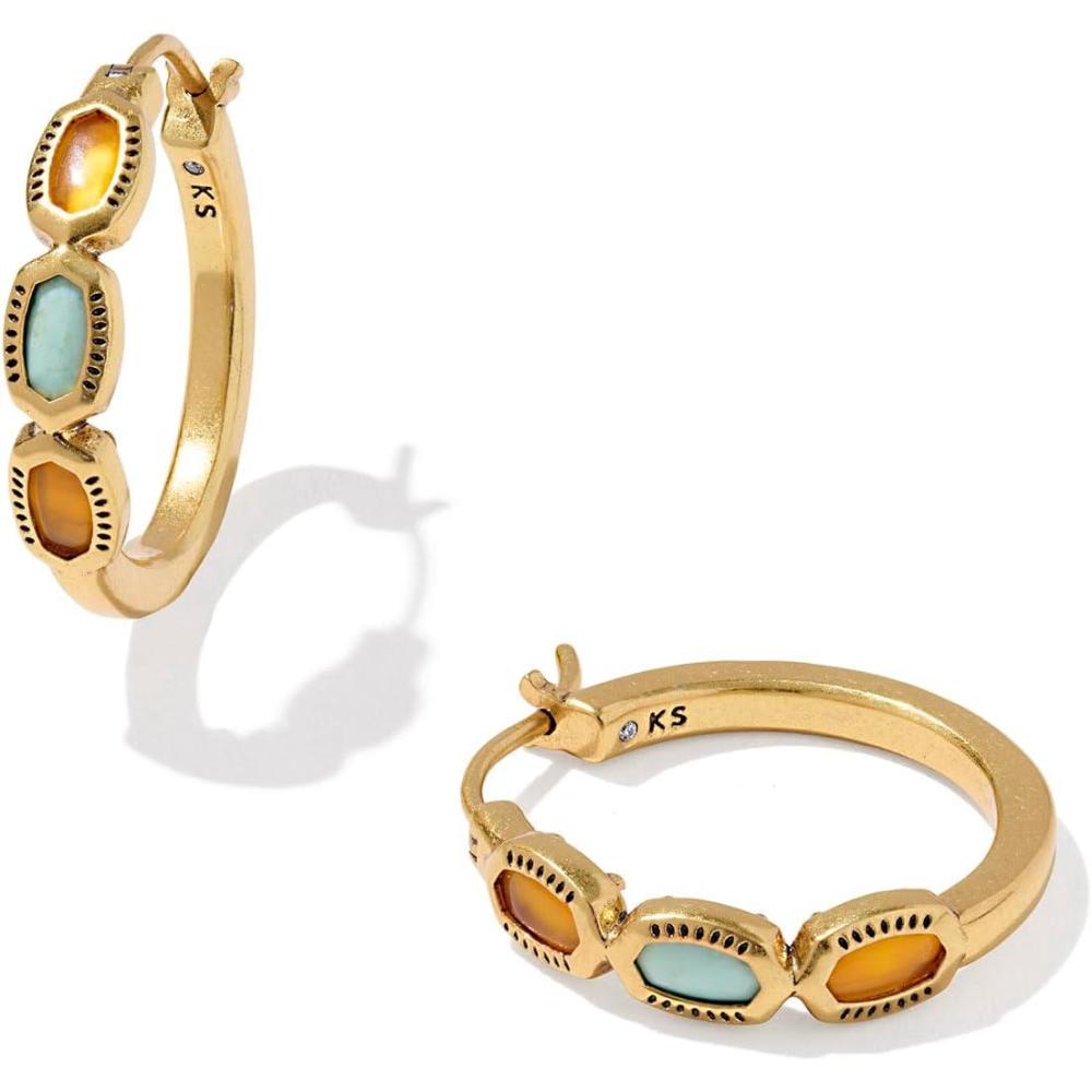 imageKendra Scott Mini Elisa Hoop Earrings Fashion Jewelry for WomenGOLD  MULTI MIX