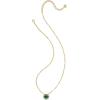 Kendra Scott Bella Short Pendant Necklace, Fashion Jewelry for Women(GOLD – DARK GREEN CRYSTAL)