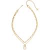 Kendra Scott Daphne Bow Multi Strand Necklace, Fashion Jewelry for Women(GOLD – IRIDESCENT CRYSTAL IVORY ILLUSION)