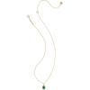 Kendra Scott Daphne Crystal Frame Short Pendant Necklace, Fashion Jewelry for Women(GOLD – GREEN MALACHITE)