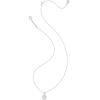 Kendra Scott Daphne Crystal Frame Short Pendant Necklace, Fashion Jewelry for Women(RHODIUM – IRIDESCENT DRUSY)