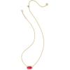 Kendra Scott Elisa Bezel Short Pendant Necklace, Fashion Jewelry for Women(GOLD – CARMINE RED ILLUSION)