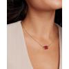 Kendra Scott Elisa Bezel Short Pendant Necklace, Fashion Jewelry for Women(GOLD – CARMINE RED ILLUSION)
