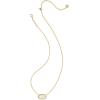 Kendra Scott Elisa Bezel Short Pendant Necklace, Fashion Jewelry for Women(GOLD – IVORY MOTHER OF PEARL)