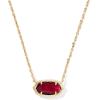 Kendra Scott Elisa Bow Short Pendant Necklace, Fashion Jewelry for Women(GOLD – DARK BURGUNDY ILLUSION)
