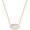 Kendra Scott Elisa Bow Short Pendant Necklace, Fashion Jewelry for Women(GOLD – IRIDESCENT CRYSTAL IVORY ILLUSION)