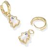 Kendra Scott Ghost Huggie Earrings, 14K Gold-Plated Brass, Fashion Jewelry for Women, White Mother Of Pearl