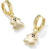 Kendra Scott Ghost Huggie Earrings, 14K Gold-Plated Brass, Fashion Jewelry for Women, White Mother Of Pearl