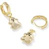 Kendra Scott Ghost Huggie Earrings, 14K Gold-Plated Brass, Fashion Jewelry for Women, White Mother Of Pearl
