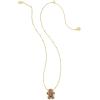Kendra Scott Gingerbread Short Pendant Necklace, Fashion Jewelry for Women(GOLD – BROWN GOLDSTONE)