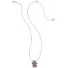 Kendra Scott Gingerbread Short Pendant Necklace, Fashion Jewelry for Women(RHODIUM – BROWN GOLDSTONE)