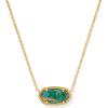 Kendra Scott Elisa Pendant Necklace in Bronze Veined Green Malachite, 14k Gold-Plated Brass, Fashion Jewelry for Women