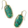Kendra Scott Elle Drop Earrings in Bronze Veined Green Malachite, 14k Gold-Plated Brass, Fashion Jewelry for Women