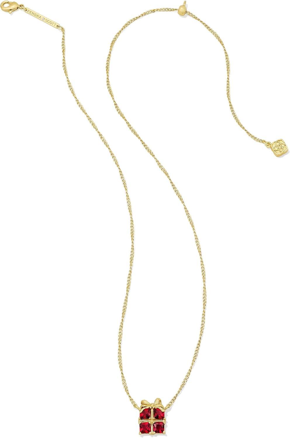 imageKendra Scott Present Short Pendant Necklace Red Crystal 14k GoldPlated Brass Fashion Jewelry for Women