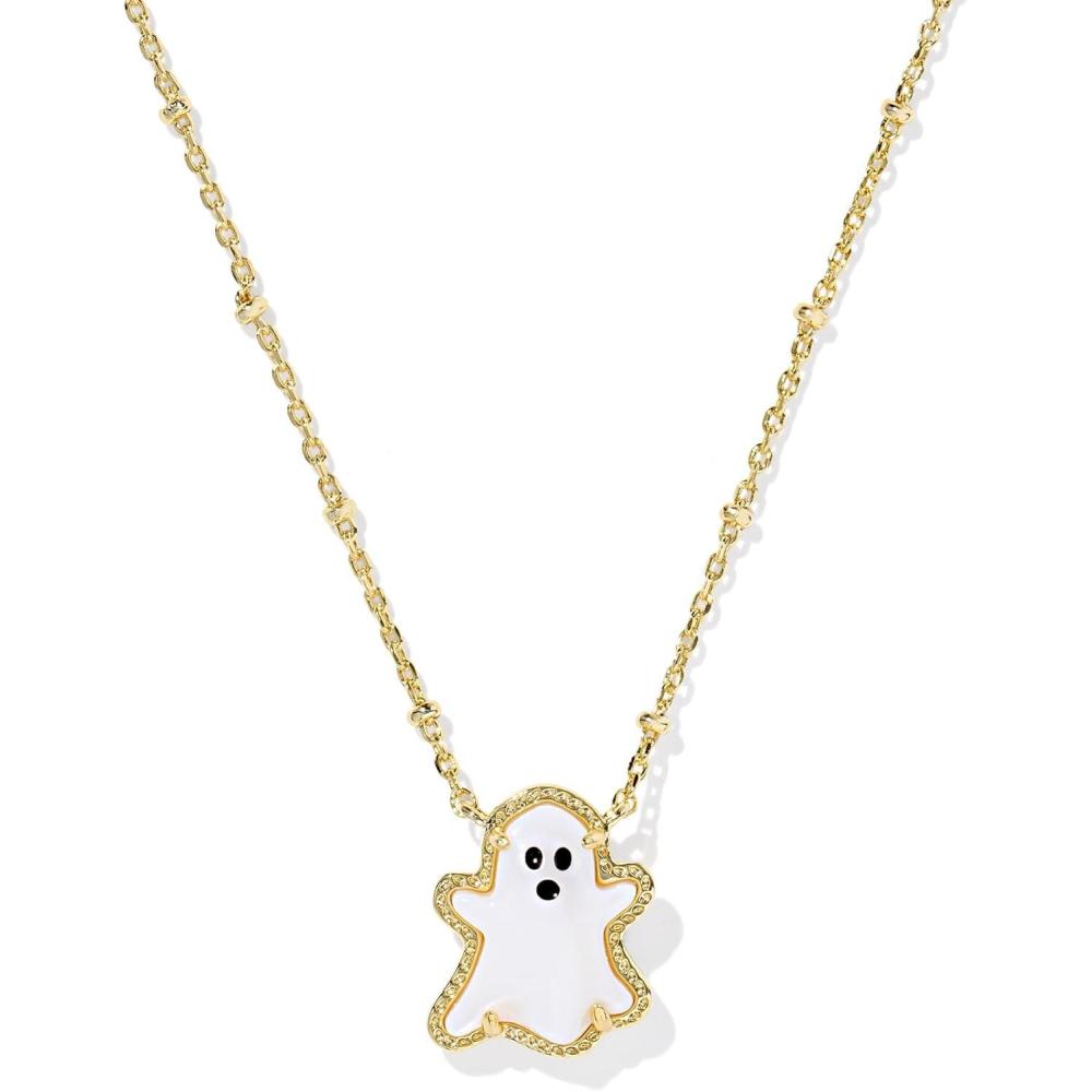 imageKendra Scott Ghost Short Pendant Necklace 14K GoldPlated Brass Fashion Jewelry for Women White Mop