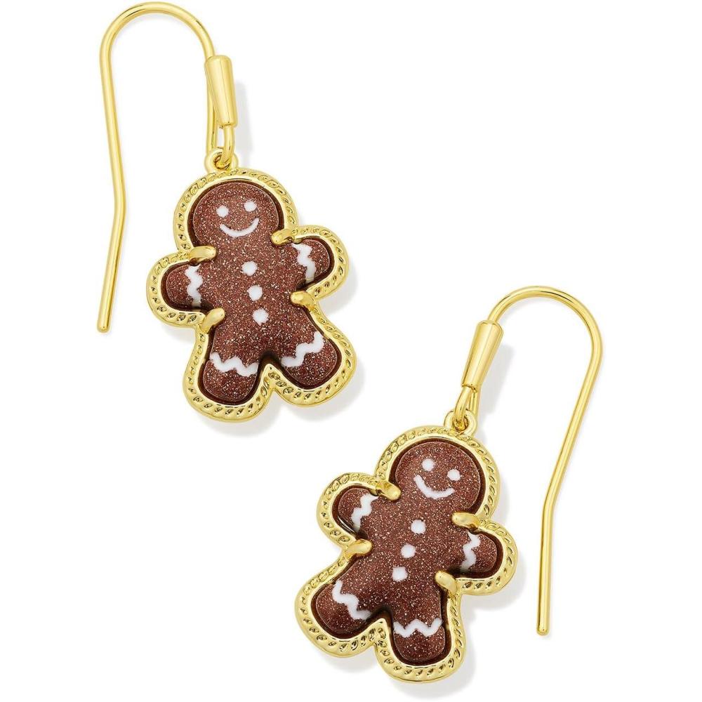 imageKendra Scott Gingerbread Drop Earrings Fashion Jewelry for WomenGOLD  BROWN GOLDSTONE