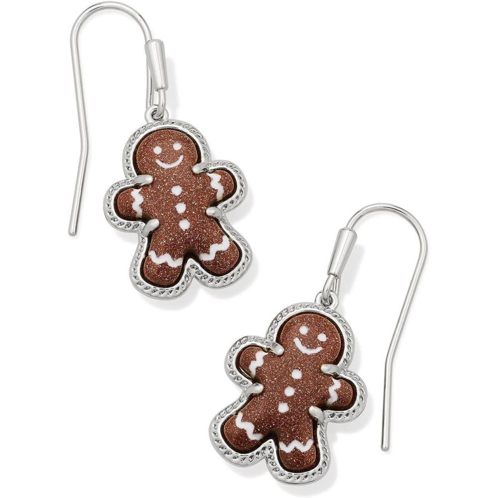 imageKendra Scott Gingerbread Drop Earrings Fashion Jewelry for WomenRHODIUM  BROWN GOLDSTONE