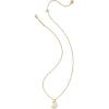 Kendra Scott Moon Short Pendant Necklace, 14K Gold-Plated Brass, Fashion Jewelry for Women, White Opalescent Resin
