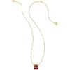 Kendra Scott Present Short Pendant Necklace, Red Crystal, 14k Gold-Plated Brass, Fashion Jewelry for Women