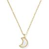 Kendra Scott Moon Short Pendant Necklace, 14K Gold-Plated Brass, Fashion Jewelry for Women, White Opalescent Resin
