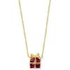 Kendra Scott Present Short Pendant Necklace, Red Crystal, 14k Gold-Plated Brass, Fashion Jewelry for Women