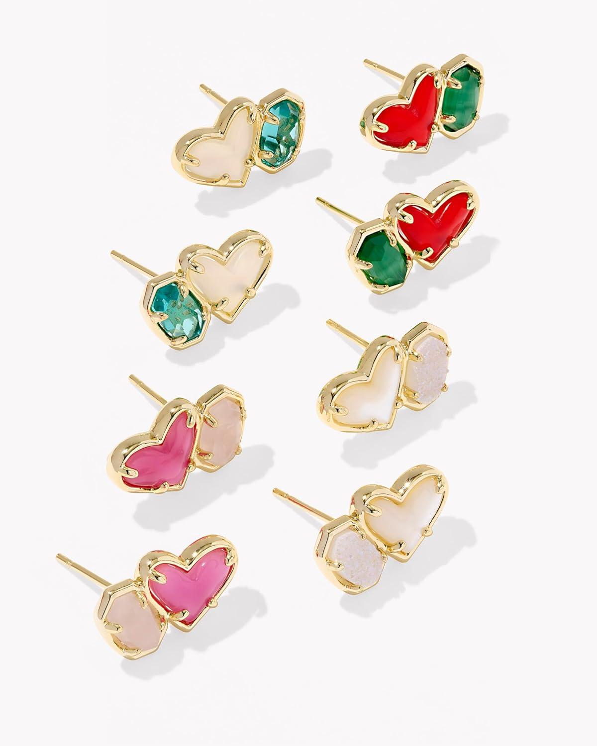 imageKendra Scott Ari Heart Emilie Stud Earrings Fashion Jewelry for WomenAZALEA ILLUSION AND ROSE QUARTZ