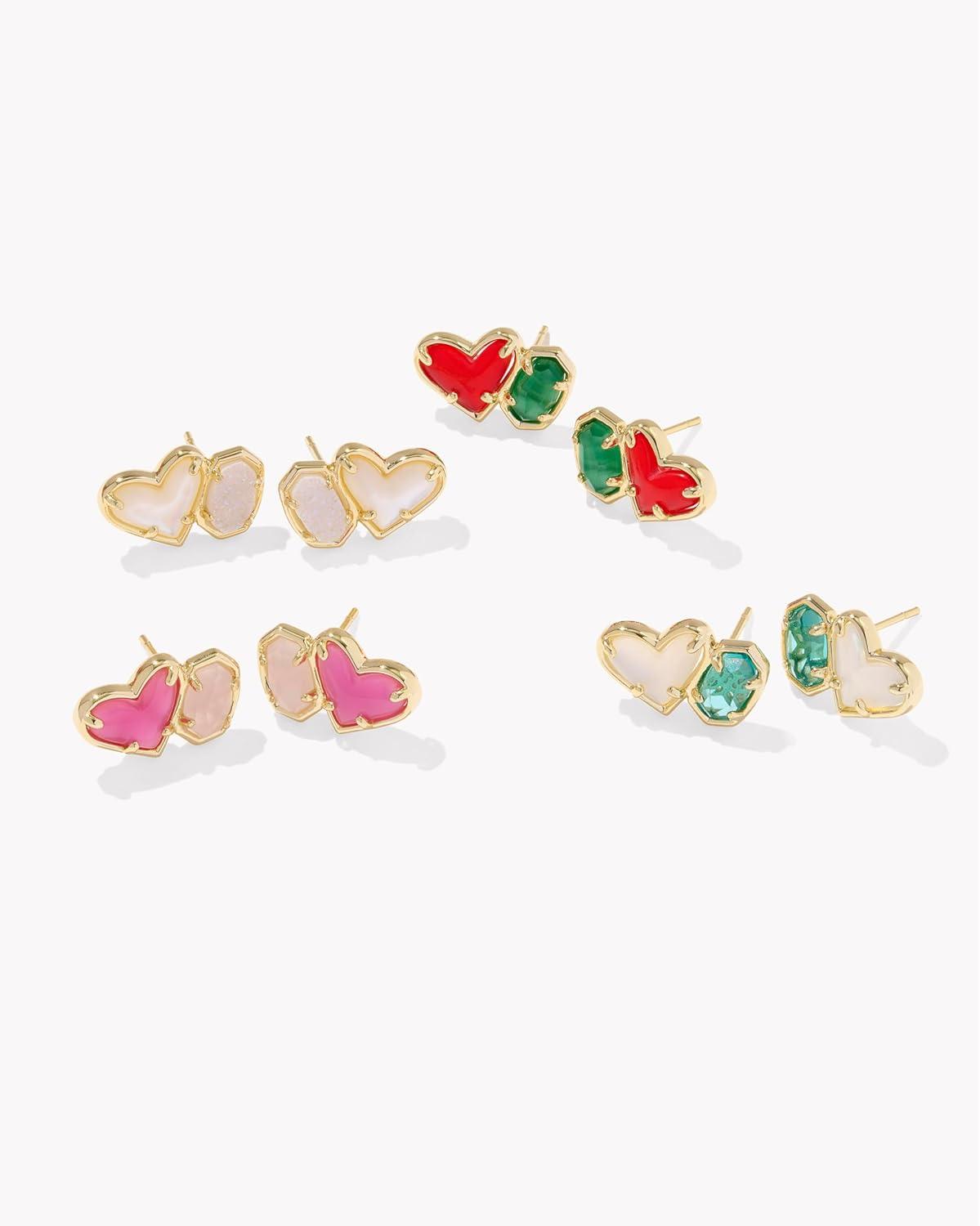 imageKendra Scott Ari Heart Emilie Stud Earrings Fashion Jewelry for WomenAZALEA ILLUSION AND ROSE QUARTZ