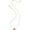 Kendra Scott Ari Heart Emilie Pendant Necklace, Fashion Jewelry for Women(RED ILLUSION AND EMERALD CATS EYE)