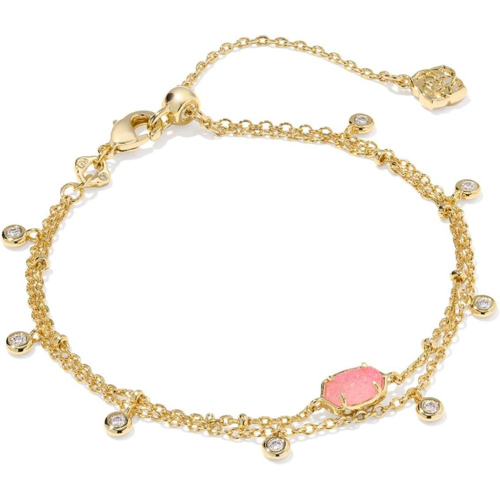 imageKendra Scott Emilie Crystal Multi Strand Bracelet Fashion Jewelry for WomenLIGHT PINK DRUSY