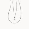Kendra Scott Lindsay Multi Strand Necklace, Fashion Jewelry for Women(RHODIUM – WHITE PEARL)