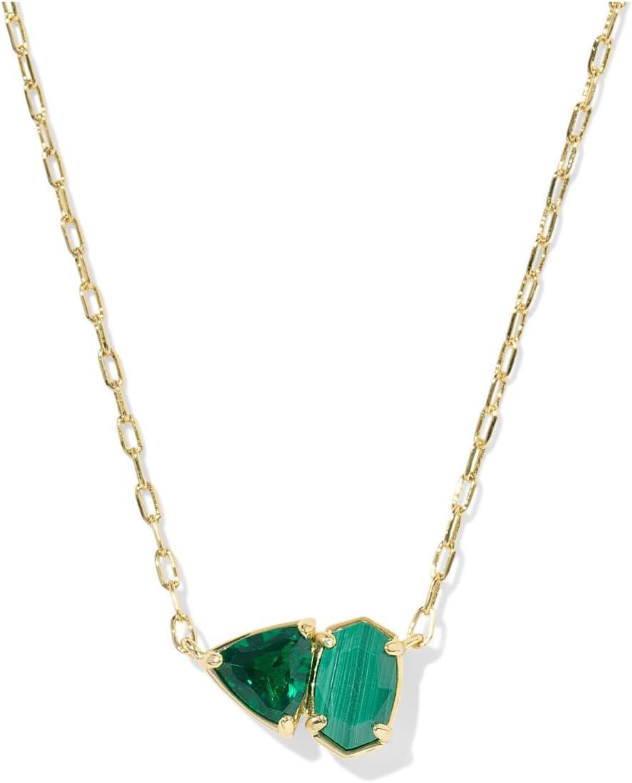 imageKendra Scott Tatum Short Pendant Necklace Fashion Jewelry for WomenGOLD GREEN MIX