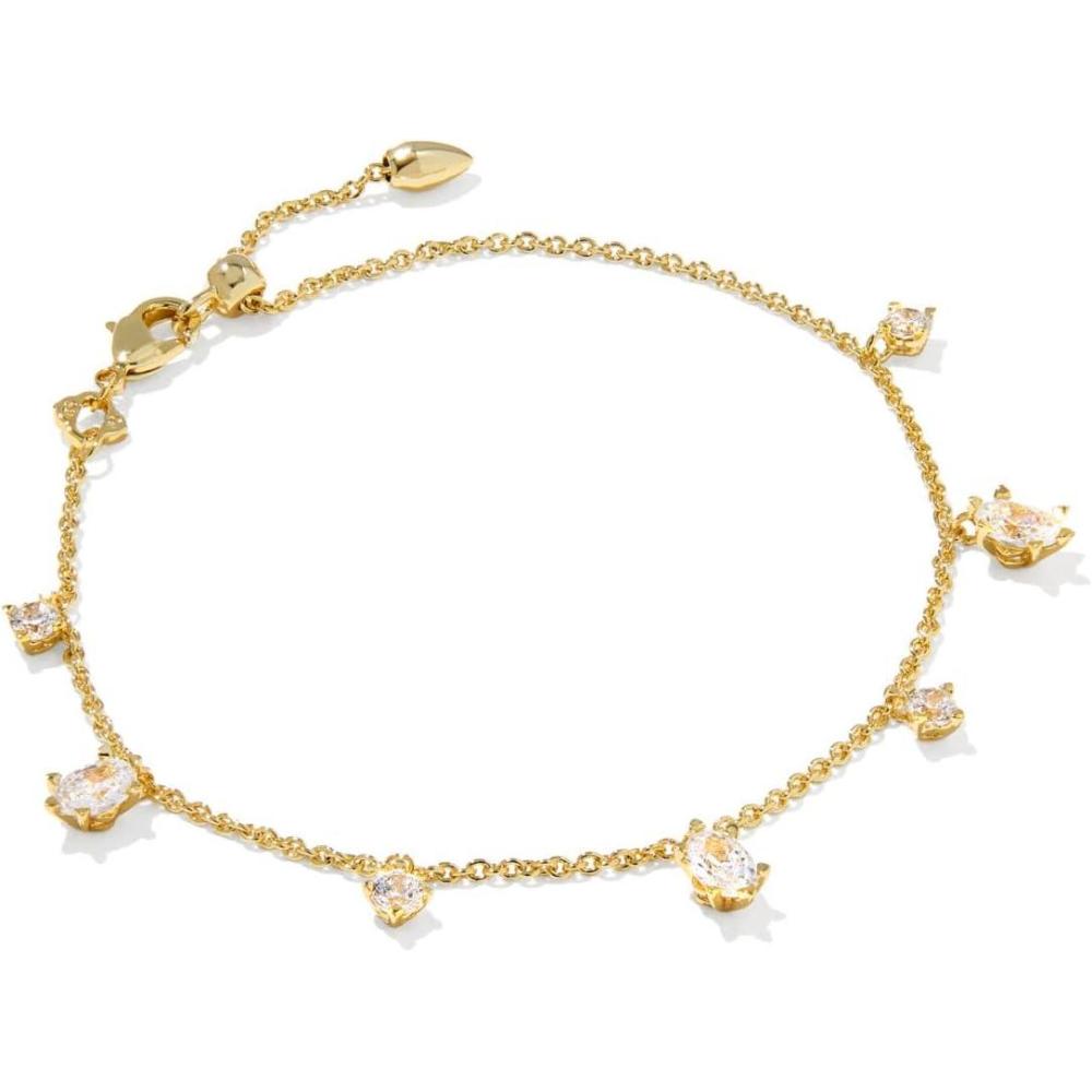 imageKendra Scott Cailin Delicate Chain Bracelet Fashion Jewelry for WomenGOLD WHITE CUBIC ZIRCONIA