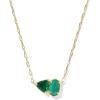 Kendra Scott Tatum Short Pendant Necklace, Fashion Jewelry for Women(GOLD – GREEN MIX)