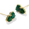 Kendra Scott Tatum Stud Earrings, Fashion Jewelry for Women(GOLD – GREEN MIX)