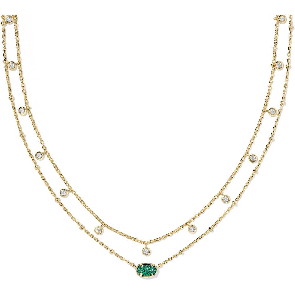 imageKendra Scott Emilie Crystal Multi Strand Necklace Fashion Jewelry for WomenEMERALD DRUSY