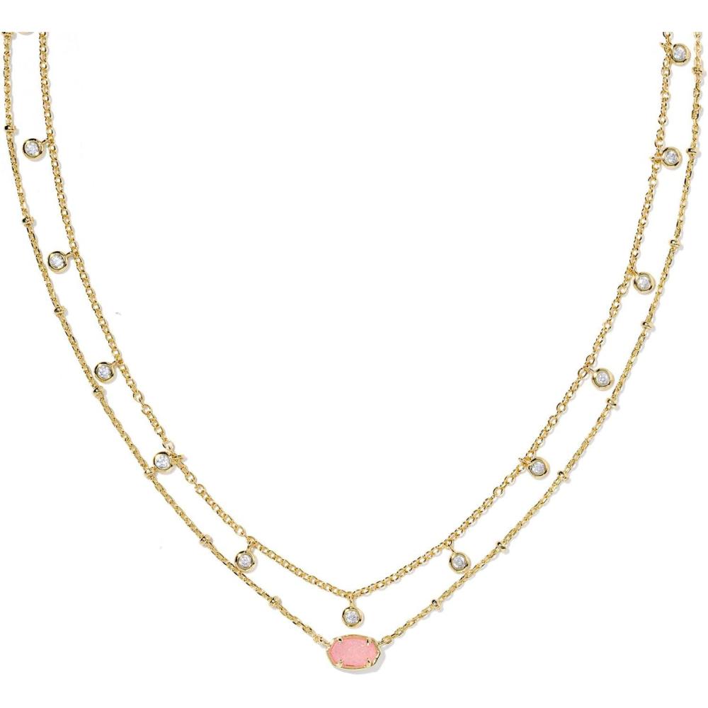 imageKendra Scott Emilie Crystal Multi Strand Necklace Fashion Jewelry for WomenLIGHT PINK DRUSY
