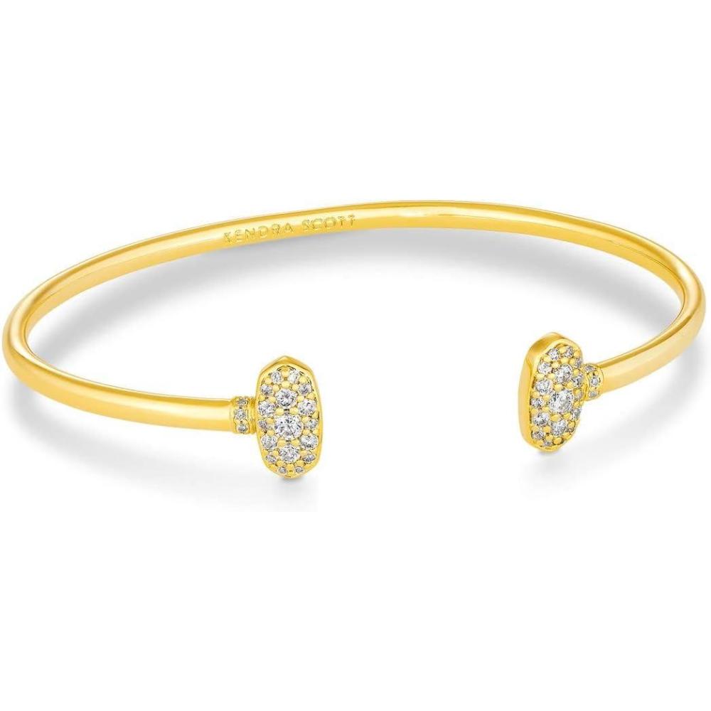 imageKendra Scott Grayson Crystal Cuff Bracelet Fashion Jewelry for WomenGOLD WHITE CUBIC ZIRCONIA