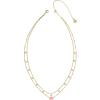 Kendra Scott Emilie Crystal Multi Strand Necklace, Fashion Jewelry for Women(LIGHT PINK DRUSY)