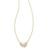 Kendra Scott Blair 14k Gold-Plated Butterfly Small Short Pendant Necklace in White Crystal, Fashion Jewelry for Women