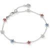 Kendra Scott Sierra Star Crystal Delicate Chain Bracelet, Fashion Jewelry for Women(RHODIUM – RED WHITE BLUE MIX)