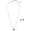 Kendra Scott Ari Heart Necklace & Earrings Gift Set(RHODIUM – WATERCOLOR ILLUSION)